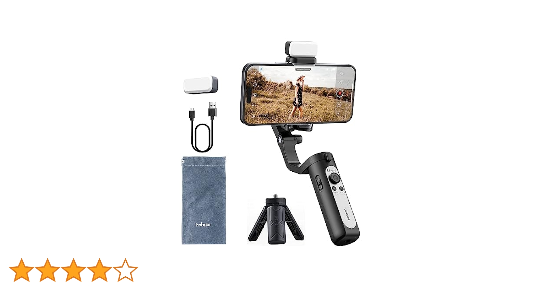 hohem XE Kit 3軸スマホ用ジンバル折りジンバルフィルライト付き Amazon.co.jp: hohem XE Kit ジンバルスマホ用 3軸 折りたたみ式